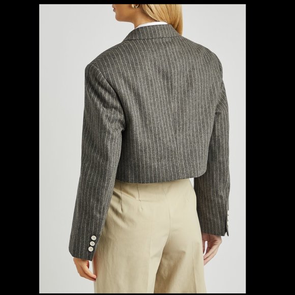 NWOT Acne Studios Jillion Striped Cropped Wool Blazer - Picture 3 of 7
